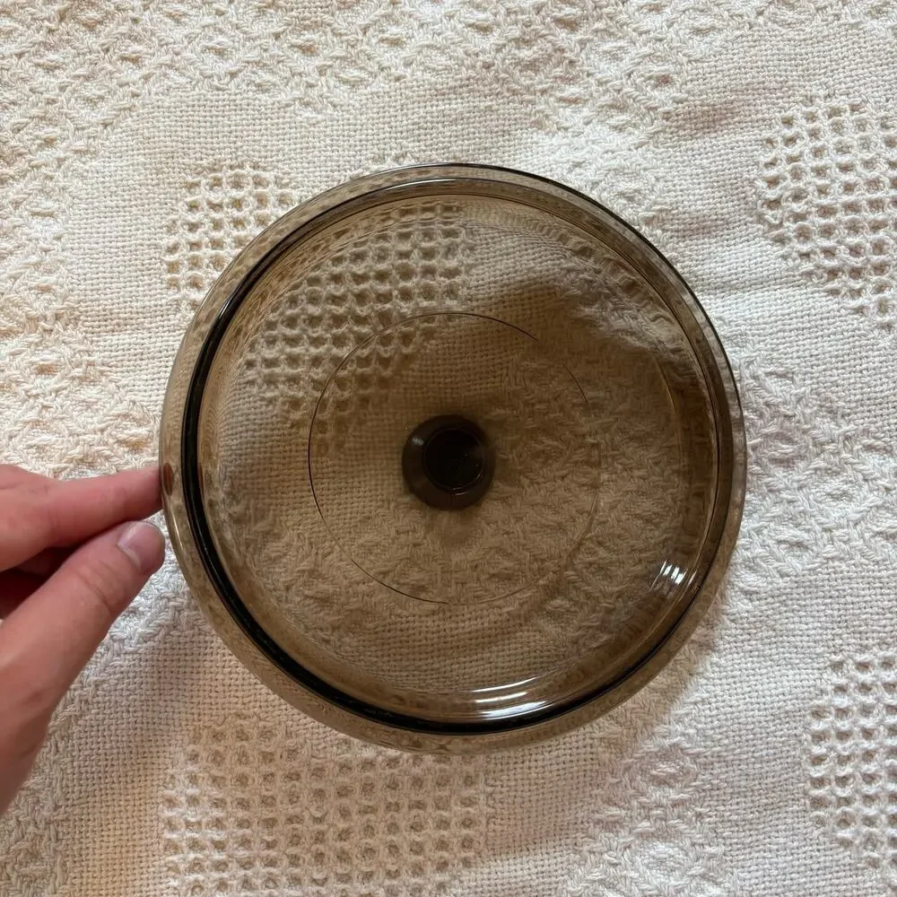 Vintage Pyrex Vision amber glass replace lid, model P-81-C